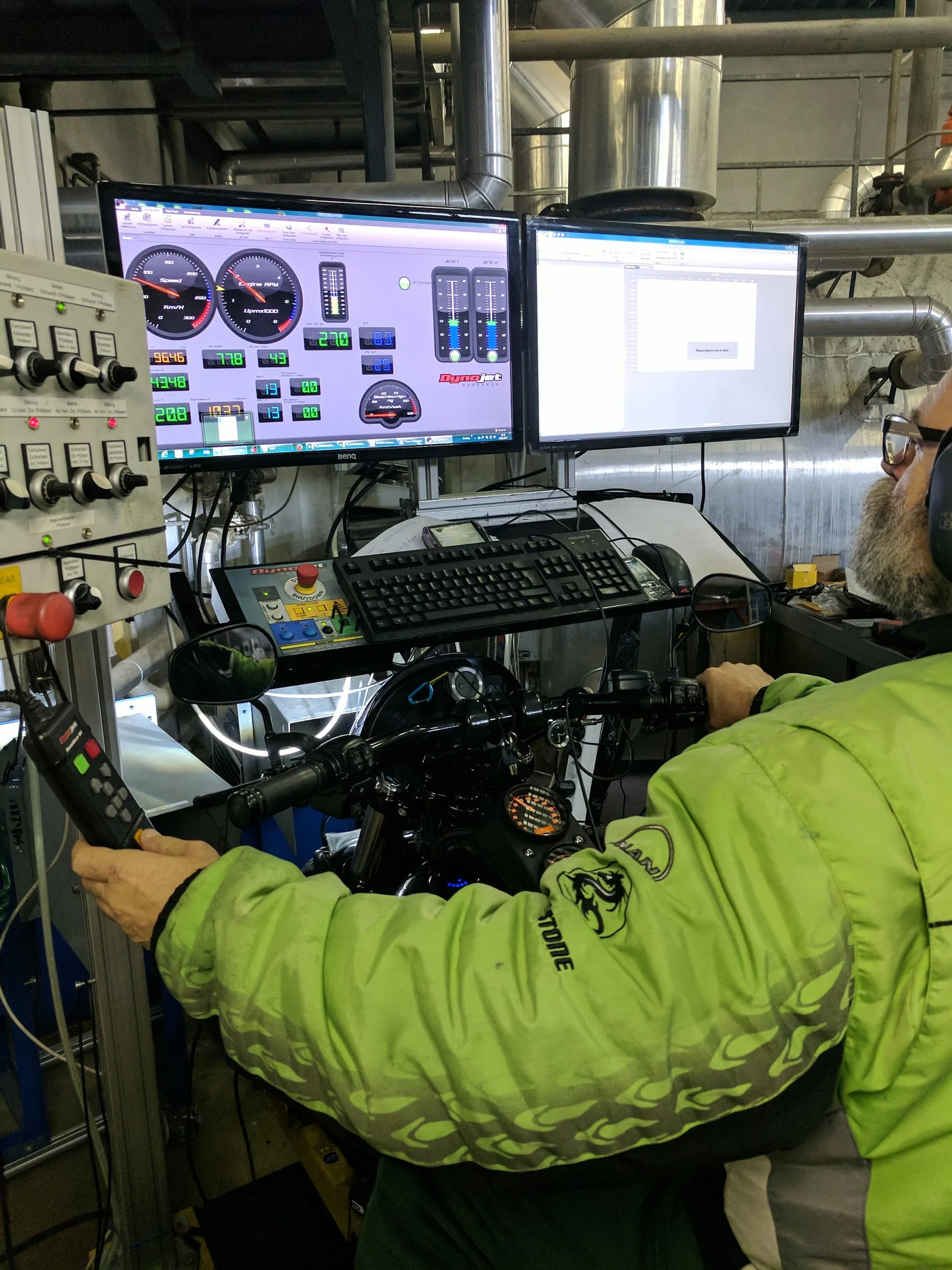 Motorrad auf dem Prüfstand bei Martin Gopp Tuning